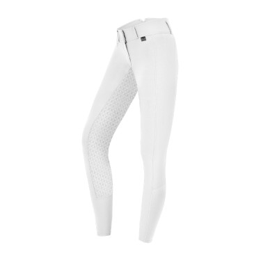 Calça de equitação ELT Micro Sport silicone cintura alta Branco