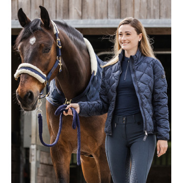 Calça de equitação ELT Micro Sport silicone cintura alta Azul noturno