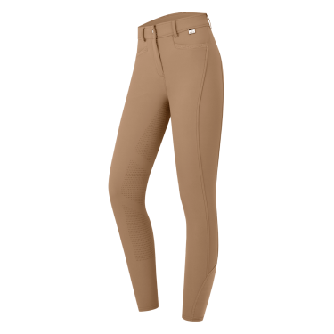 Calça de equitação ELT Oktavia silicone Cappuccino Castanho