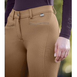 Calça de equitação ELT Oktavia silicone Cappuccino Castanho