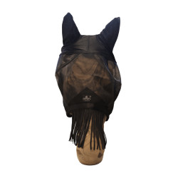 Máscara anti-mosca clássica com orelhas e franjas no focinho Kentucky Preto