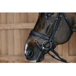 Muserola combinada trançada com Pull pack Dy'on New English Collection Preto