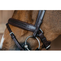 Muserola combinada trançada com Pull pack Dy'on New English Collection Castanho