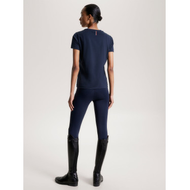 Camiseta gráfica Tommy Hilfiger Equestrian Brooflyn de manga curta feminina Céu do deserto Azul