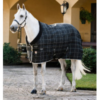 Cobertura de estábulo Horseware Rhino 350g VL Preto / xadrez branco cinza