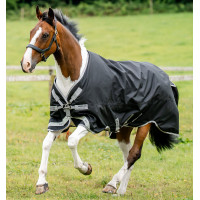 Cobertura Horseware Amigo 1200D Turnout 100g Preto / cinza titânio / prata