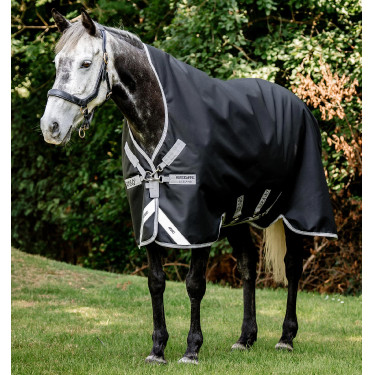 Cobertura Horseware Amigo 1200D Wug Turnout 150g Preto / cinza titânio / prata