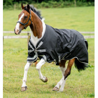 Cobertura Horseware Amigo 1200D XL Turnout 150g Preto / cinza titânio / prata
