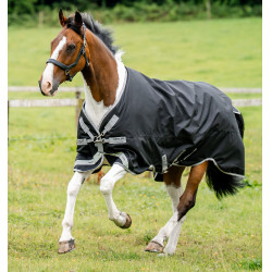 Capa Horseware Amigo 1200D XL Turnout 50g Preto / cinza titânio / prata