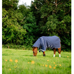 Pescoço Horseware 150g para manta Rhino Original Preto / cinza titânio / azul clássico