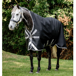 Cobertura Horseware Amigo Bravo 12 Wug 400g Preto / cinza titânio / prata