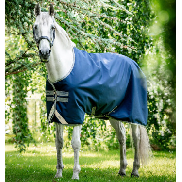 Capa Horseware Amigo Bravo 12 Original 100g Marinho / cinza titânio / prata Azul-marinho Capa Horseware Amigo Bravo 12 Original 100g Marinho / cinza titânio / prata Azul-marinho