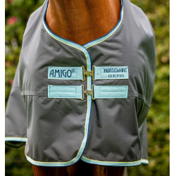 Capa Horseware Amigo Hero Ripstop Turnout forrada com polar 50g Cinza shadow / haze / marine Cinzento