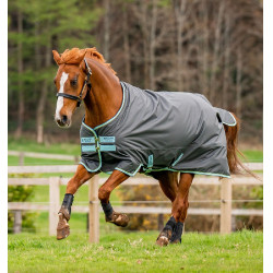 Capa Horseware Amigo Hero Ripstop Turnout forrada com polar 50g Cinza shadow / haze / marine Cinzento