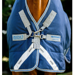 Cobertura Horseware Rhino Wug Vari-Layer 450g Preto / cinza titânio / azul clássico