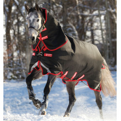 Cobertura Horseware Rambo Supreme Turnout Vari-layer 1680D 450g Preto / vermelho