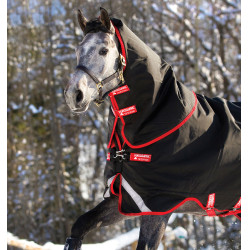 Cobertura Horseware Rambo Supreme Turnout Vari-layer 1680D 450g Preto / vermelho