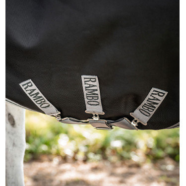 Capa de exterior Horseware Rambo Wug 200g Preto / tempestade / cinza prateado