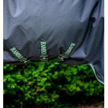 Capa de exterior Horseware Rambo Wug 50g 1000D Marinho / verde caçador / prata Capa de exterior Horseware Rambo Wug 50g 1000D Marinho / verde caçador / prata