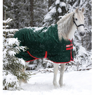 Capa de exterior Horseware Rambo Original 400g Verde / vermelho Capa de exterior Horseware Rambo Original 400g Verde / vermelho