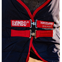 Capa de exterior Horseware Rambo Original 200g Marinho / vermelho Azul Capa de exterior Horseware Rambo Original 200g Marinho / vermelho Azul