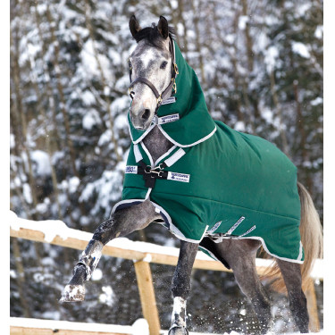 Cobertura Horseware Rambo Original com Leg Arches 400g Verde / prata Cobertura Horseware Rambo Original com Leg Arches 400g Verde / prata