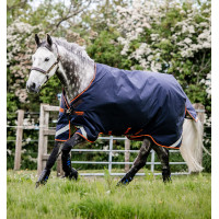 Cobertura Horseware Rambo Original 100g com Arcos para Pernas Marinho / laranja Azul Cobertura Horseware Rambo Original 100g com Arcos para Pernas Marinho / laranja Azul