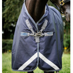 Capa Horseware Rambo® Optimo Turnout 0g 1000D Marinho / tempestade / cinza prateado Azul-marinho