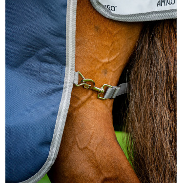 Capa Horseware Amigo® Bravo 12 Plus 400g 1200D Marinho / cinza titânio / prata Capa Horseware Amigo® Bravo 12 Plus 400g 1200D Marinho / cinza titânio / prata