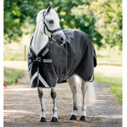 Capa Horseware Rambo 1680D Turnout 0g Preto / tempestade / cinza prateado