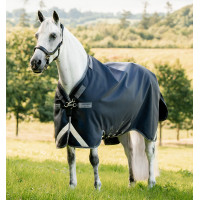 Capa Horseware Rambo 1680D Turnout 100g Marinho / tempestade / cinza prateado