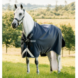 Capa Horseware Rambo 1680D Turnout 100g Marinho / tempestade / cinza prateado