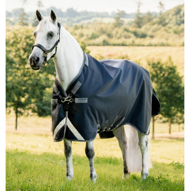 Capa Horseware Rambo 1680D Turnout 100g Marinho / tempestade / cinza prateado
