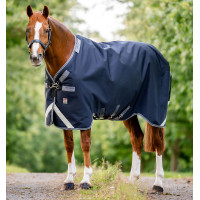 Capa Horseware Rambo 1680D Turnout 450g VL Marinho / tempestade / cinza prateado
