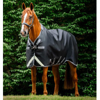 Capa Horseware Rambo 1680D Turnout 50g Preto / tempestade / cinza prateado