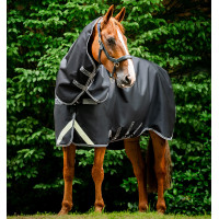 Capa Horseware Rambo 1680D Turnout Plus 100g Preto / tempestade / cinza prateado