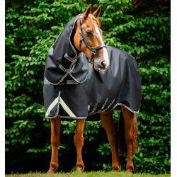 Capa Horseware Rambo 1680D Turnout Plus 100g Preto / tempestade / cinza prateado