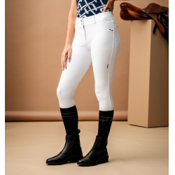 Calça Horseware AA Aria com reforço nos joelhos e cintura média Branco