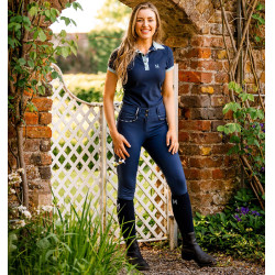 Calça Horseware Newmarket cintura alta com assento completo Marinho / marinho Azul