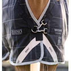 Capa Horseware Rhino Wug Pônei Turnout 0g Preto / xadrez branco cinza