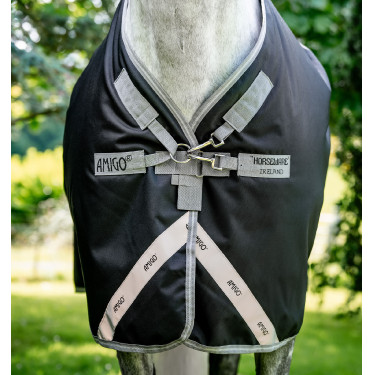 Capa Horseware Amigo 1200D Turnout Plus 50g Preto / cinza titânio / prata Capa Horseware Amigo 1200D Turnout Plus 50g Preto / cinza titânio / prata