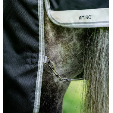 Capa Horseware Amigo 1200D Turnout Plus 50g Preto / cinza titânio / prata Capa Horseware Amigo 1200D Turnout Plus 50g Preto / cinza titânio / prata