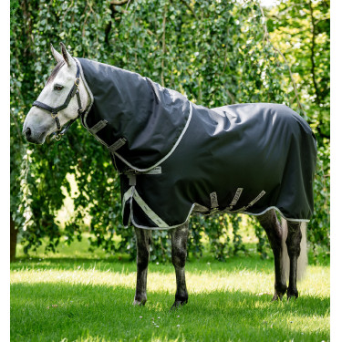 Capa Horseware Amigo 1200D Turnout Plus 50g Preto / cinza titânio / prata Capa Horseware Amigo 1200D Turnout Plus 50g Preto / cinza titânio / prata