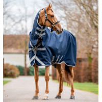 Capa Horseware Amigo 1200D Integrated Turnout 250g Marinho / cinza titânio / prata Azul-marinho Capa Horseware Amigo 1200D Integrated Turnout 250g Marinho / cinza titânio / prata Azul-marinho