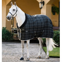 Cobertura de estábulo Horseware Rhino 100g Preto / xadrez branco cinza Cobertura de estábulo Horseware Rhino 100g Preto / xadrez branco cinza