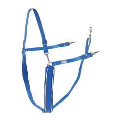 Grande bricole em Y sintética Finn-Tack com debrum Azul / branco