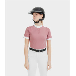 Camisa de competição Aerolight de manga curta Horse Pilot feminina Rosa mesa