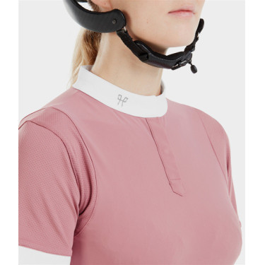 Camisa de competição Aerolight de manga curta Horse Pilot feminina Rosa mesa