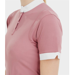 Camisa de competição Aerolight de manga curta Horse Pilot feminina Rosa mesa