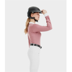 Camisa de competição Aerolight de mangas compridas Horse Pilot feminina Rosa mesa Camisa de competição Aerolight de mangas compridas Horse Pilot feminina Rosa mesa